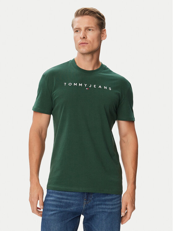 Tommy Jeans Tommy Jeans Camiseta Linear Logo DM0DM20744 Verde oscuro Regular Fit