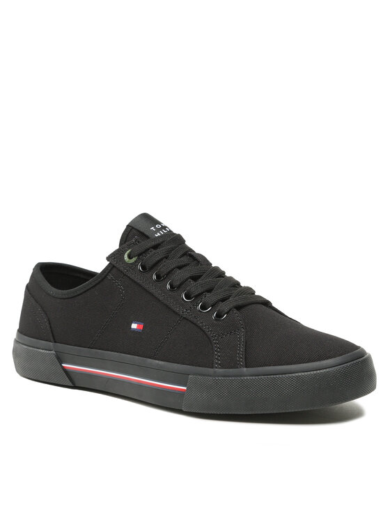 Tommy Hilfiger Πάνινα παπούτσια Tommy Hilfiger Core Corporate Vulc Canvas FM0FM04560 Μαύρο