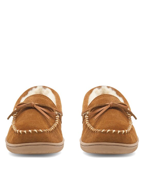 MYSLIPPERS Kapcie MYSLIPPERS MPF20WID001B-W Brązowy