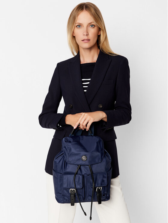 Tory Burch Hátizsák Tory Burch Virginia Flap Backpack 85061 Sötétkék