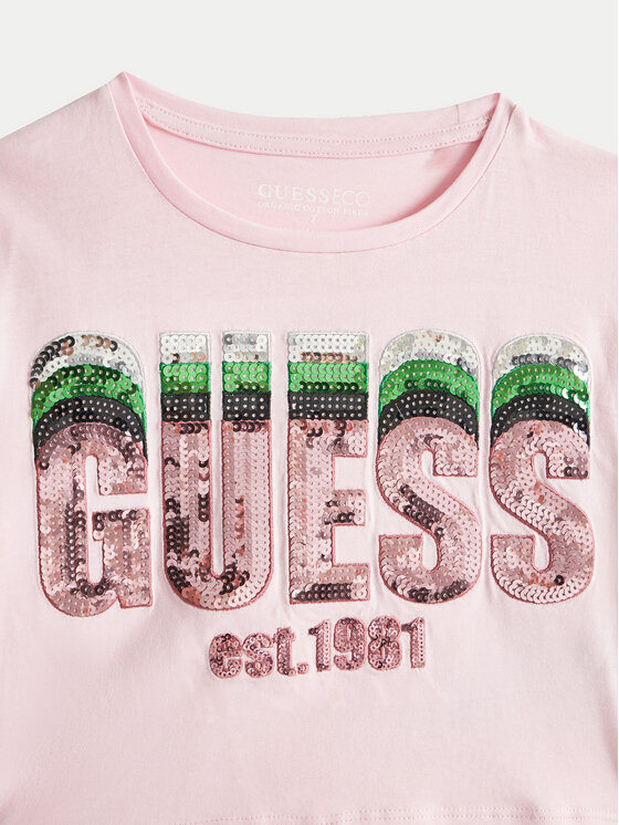 Guess Guess Футболка J5RI10 K8HM4 Рожевий Regular Fit