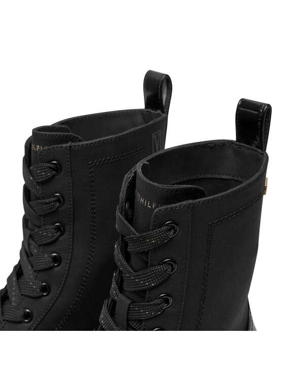 Tommy Hilfiger Ορειβατικά παπούτσια Tommy Hilfiger Flag Ventile Lace Up Boot FW0FW08287 Μαύρο
