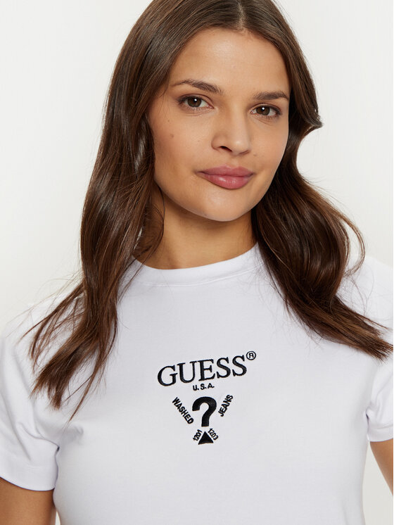Guess Guess Футболка V4YI21 KCDH1 Білий Slim Fit
