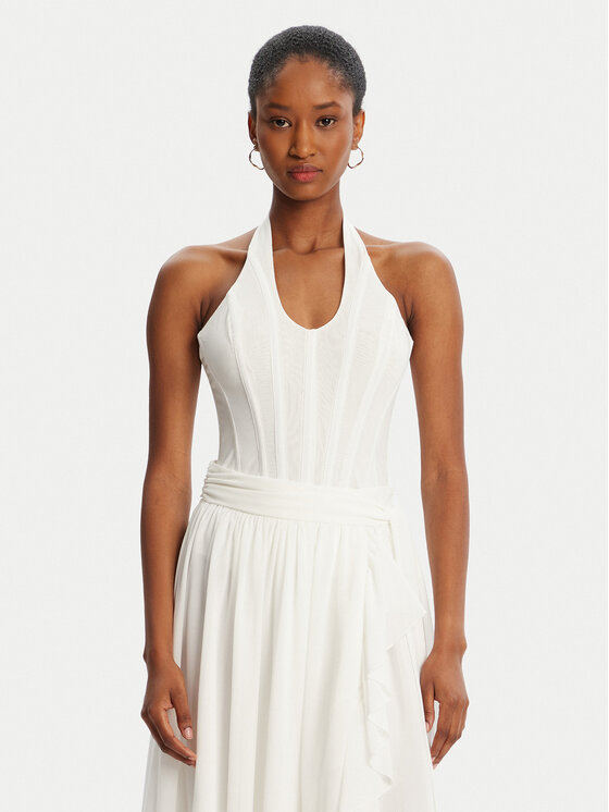 Bardot Bardot Боді Trey Halter Neck 60030TB Білий Slim Fit