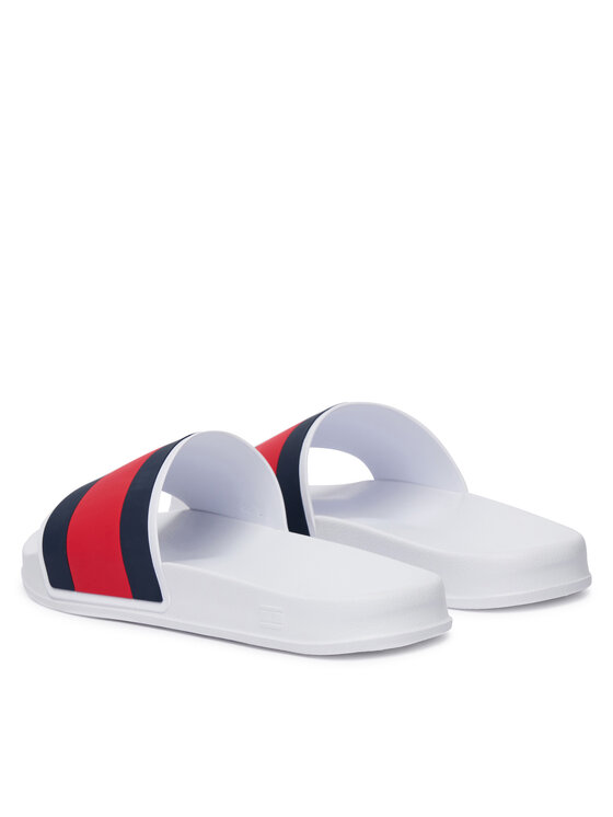 Tommy Hilfiger Чехли Tommy Hilfiger Core Hilfiger Flag Pool Slide FM0FM05798 Бял