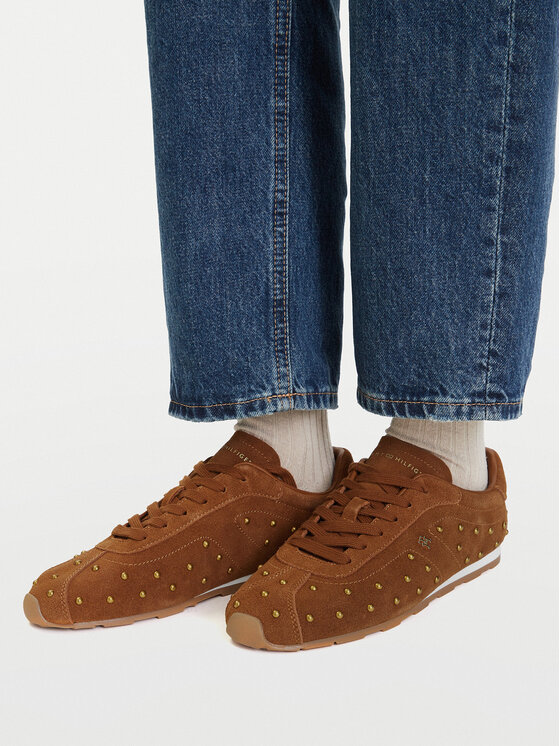 Tommy Hilfiger Αθλητικά Tommy Hilfiger Th Bella Low Profile Studs FW0FW09882 Καφέ