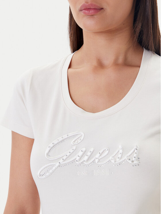 Guess Guess Футболка W5YI46 J1314 Écru Slim Fit