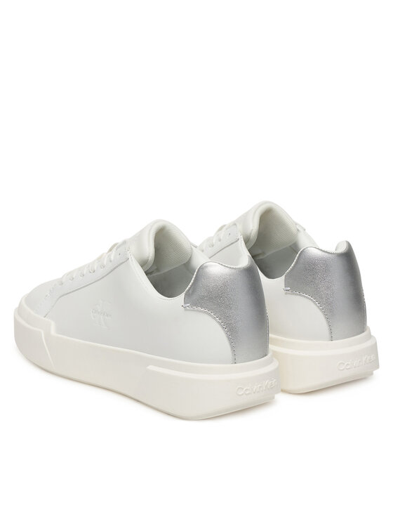 Calvin Klein Laisvalaikio batai Calvin Klein Chunky Cupsole Lace Up Lth Met YW0YW01948 Balta