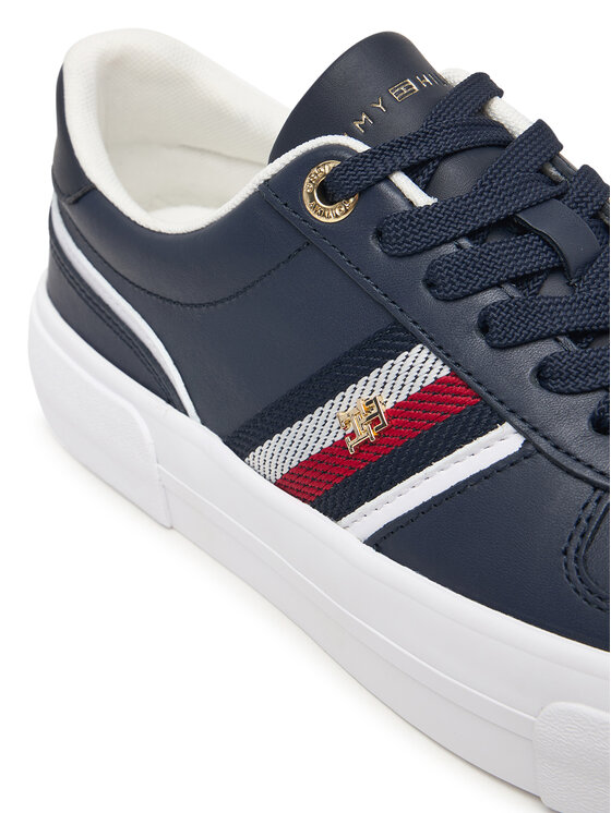 Tommy Hilfiger Superge Tommy Hilfiger Th Platform Vulc Leather FW0FW09603 Mornarsko modra