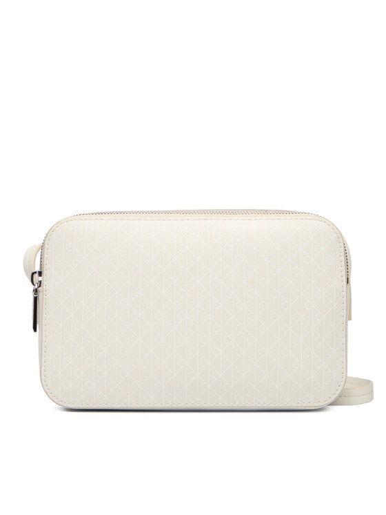 Calvin Klein Torbica Calvin Klein Emblem Aop Elongated Camera Bag LV04F3268G Écru
