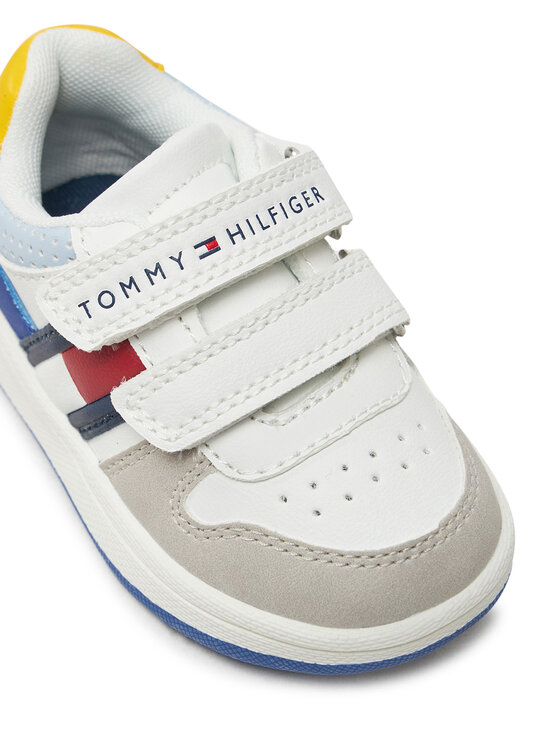 Tommy Hilfiger Laisvalaikio batai Tommy Hilfiger Flag Low Cut Velcro Sneaker T1X9-33844-1269 M Balta