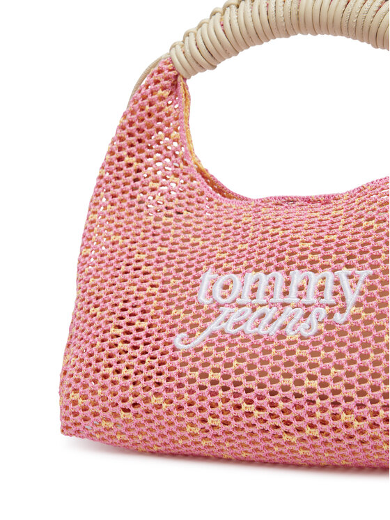 Tommy Jeans Дамска чанта Tommy Jeans Tjw Summer Crochet Crossover AW0AW18779 Светлорозов