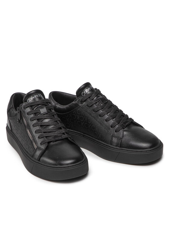 Calvin Klein Snīkeri Calvin Klein Low Top Lace Up W Zip Mono HM0HM00282 Melns