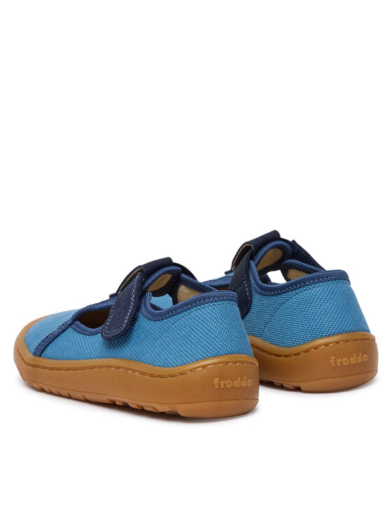 Froddo Пантофи Froddo Barefoot Canvas T-Bar G1700439-1 S Син