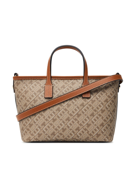 Tommy Hilfiger Kabelka Tommy Hilfiger Th Monoplay Mini Tote Le AW0AW18848 Hnědá