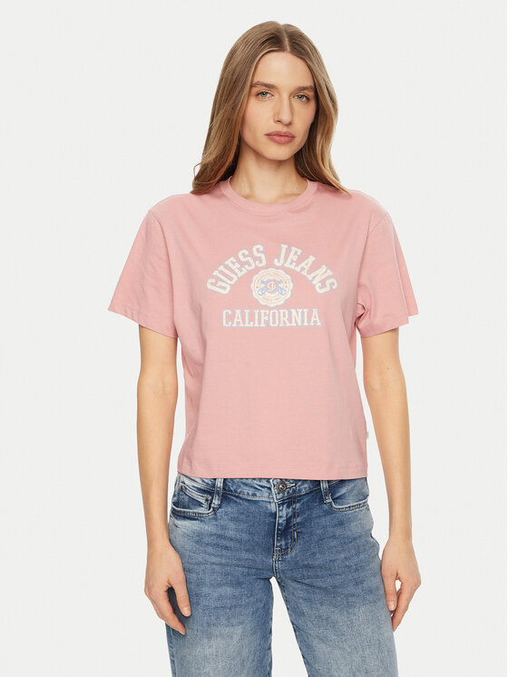 Guess Jeans Guess Jeans Футболка W5RI43 K8HM0 Рожевий Regular Fit