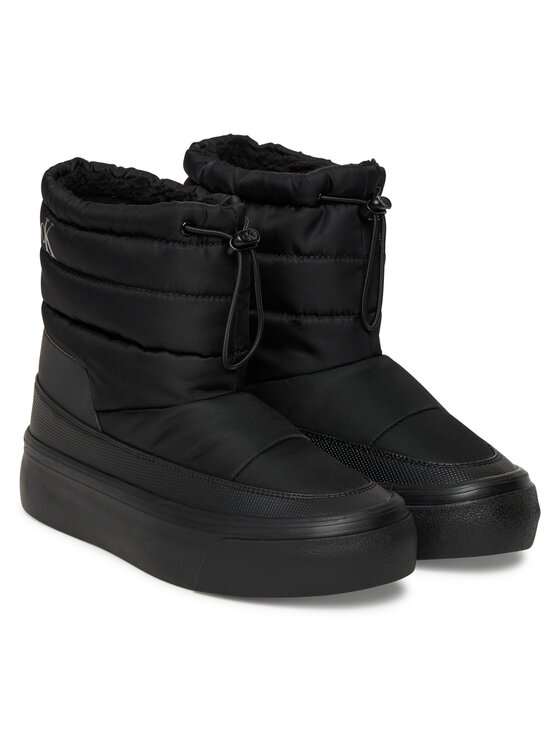 Calvin Klein Cizme de zăpadă Calvin Klein Vulc Flatf Snowboot Nylon Mix Mg YW0YW01977 Negru