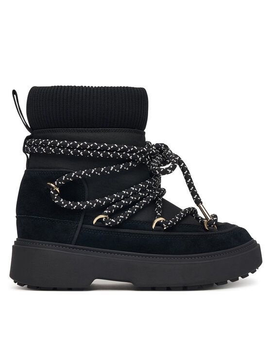 Tommy Hilfiger Апрески Tommy Hilfiger Lace-Up Water Resist Snow Boot FW0FW09546 Черен