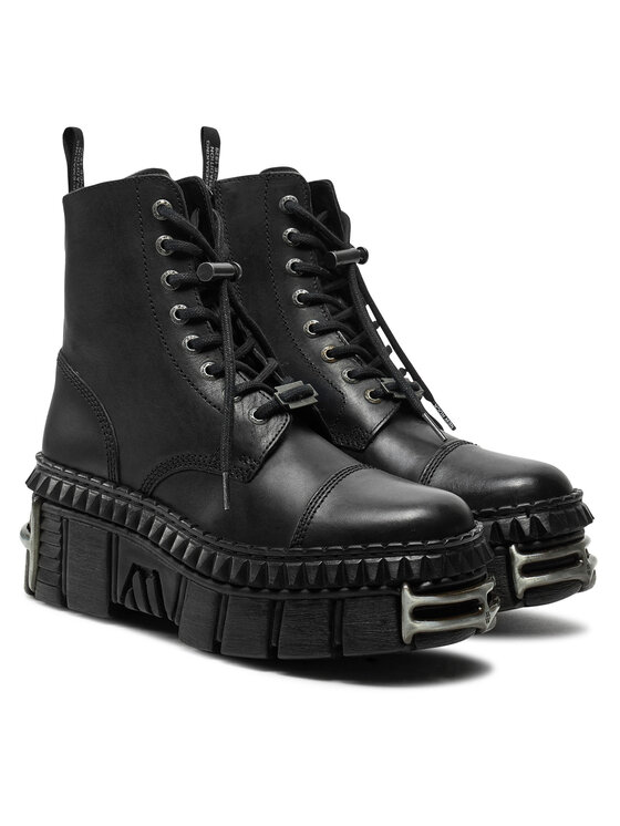 NEW ROCK Šņorzābaki NEW ROCK M-WALL083CCT-S9 Melns