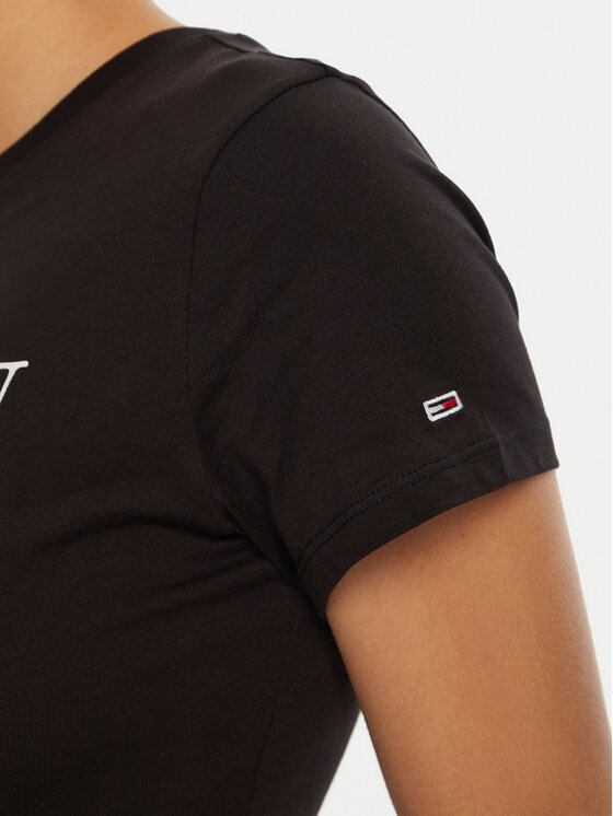 Tommy Jeans Tommy Jeans Majica Essential DW0DW19447 Črna Slim Fit