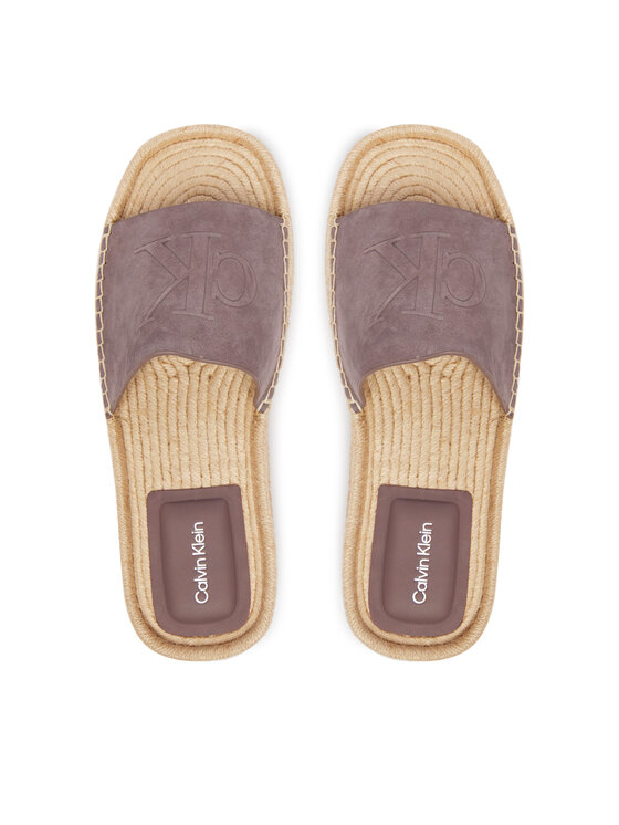Calvin Klein Еспадрили Calvin Klein Flatf Espa Mule Nub Mg HW0HW02890 Кафяв