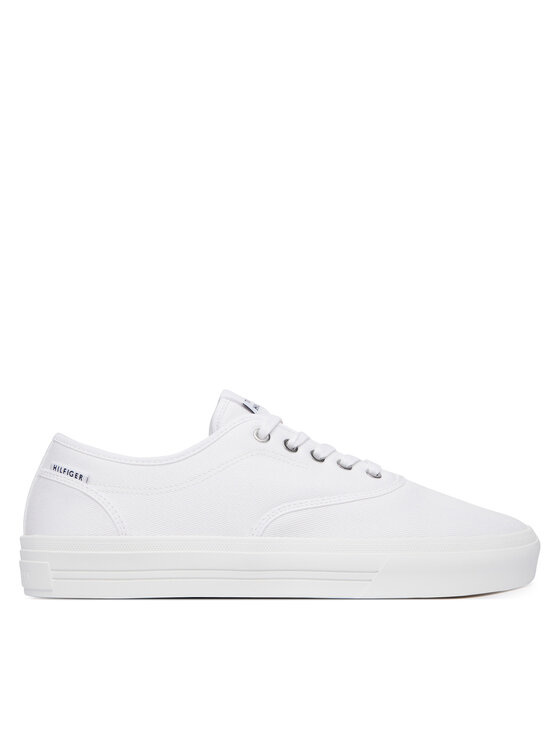 Tommy Hilfiger Tenisenes Tommy Hilfiger Th Vulc Cup Long Lace Canvas FM0FM05874 Balts