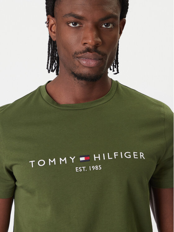 Tommy Hilfiger Tommy Hilfiger Camiseta Logo MW0MW11797 Verde Slim Fit