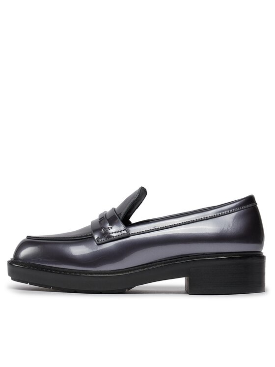 Calvin Klein Loaferek Calvin Klein Rubber Sole Loafer W/Hw - Pearl HW0HW02002 Fekete