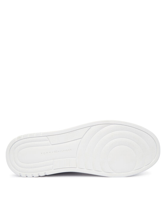 Tommy Hilfiger Superge Tommy Hilfiger Th Sporty Cupsole Tumbled Ltr FW0FW09024 Écru