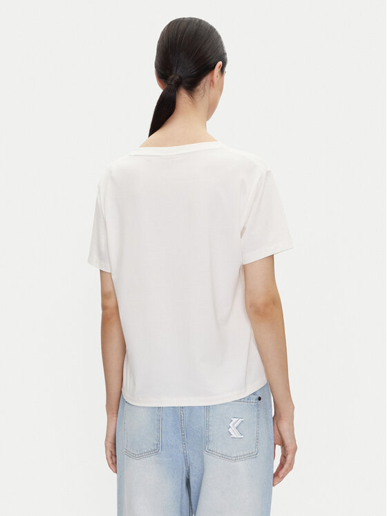 HUGO HUGO Majica Nika_T-Shirt 50540046 Écru Regular Fit