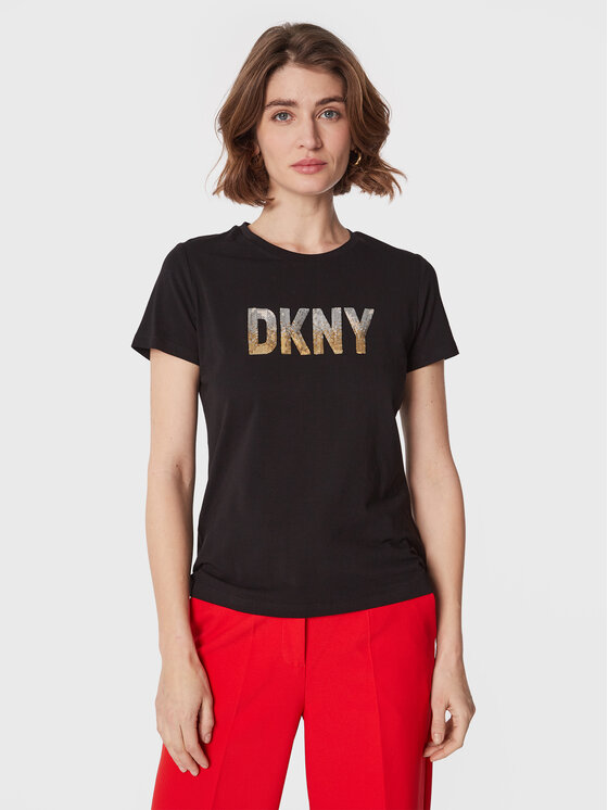 DKNY DKNY Camiseta P2MH7OMQ Negro Regular Fit