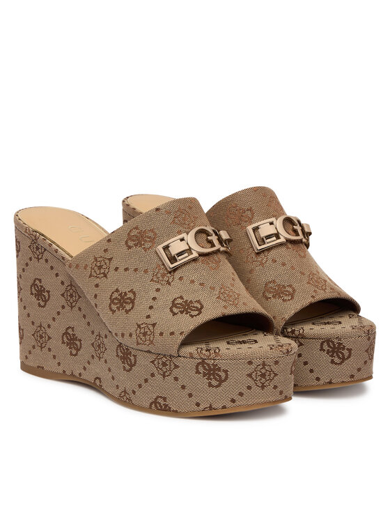 Guess Шльопанці Guess FLJEVZ FAL04 Світло-бежевий