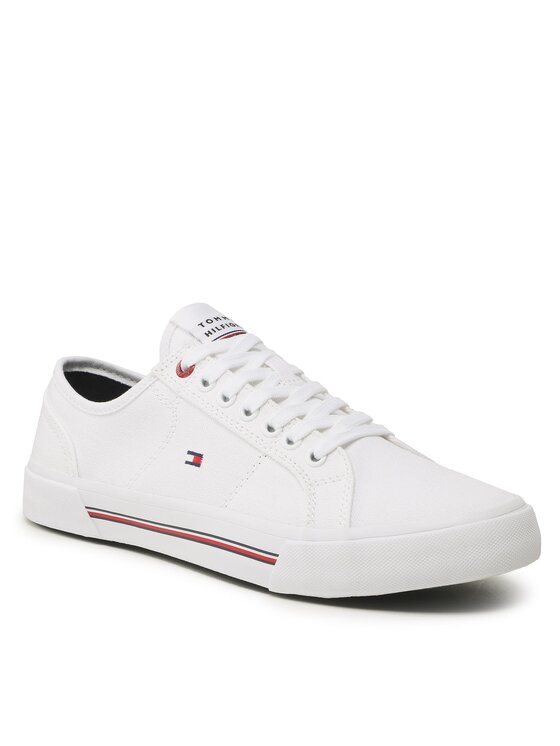 Tommy Hilfiger Zapatillas de tenis Tommy Hilfiger Core Corporate Vulc Canvas FM0FM04560 Blanco