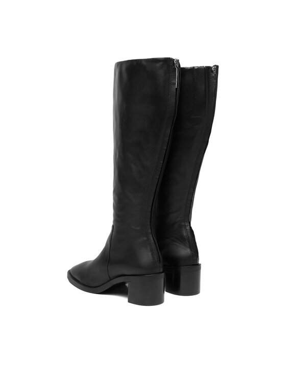 Calvin Klein Ботуши Calvin Klein Block Heel Knee Boot Lth HW0HW02812 Черен