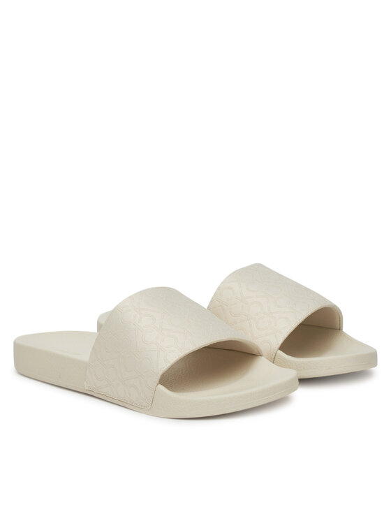 Calvin Klein Şlapi Calvin Klein Pool Slide - Jacq HW0HW02420 Écru