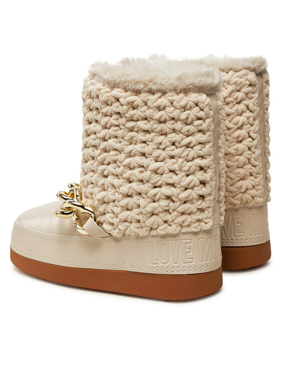 LOVE MOSCHINO Škornji za sneg LOVE MOSCHINO JA24322G0LISI120 Bež