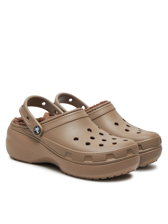 Crocs Шльопанці Crocs Classic Platform Lined Clog W 207938 Коричневий