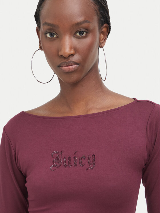 Juicy Couture Juicy Couture Blusa JCWCT226329 Guinda/burdeos Slim Fit