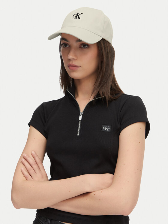 Calvin Klein Jeans Czapka z daszkiem Calvin Klein Jeans Embroidered Monogram Cap LV04K5024G Biały
