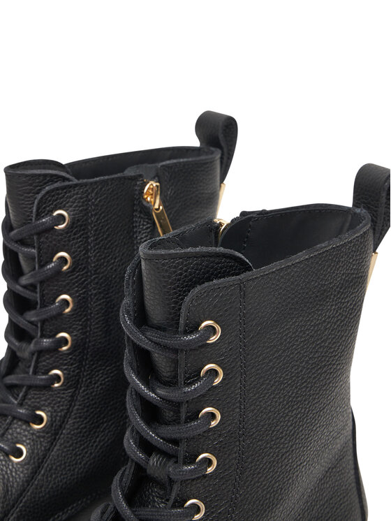 Tommy Hilfiger Polacchine Tommy Hilfiger Th Plaque Pebble Lace Boot Warm FW0FW08767 Nero
