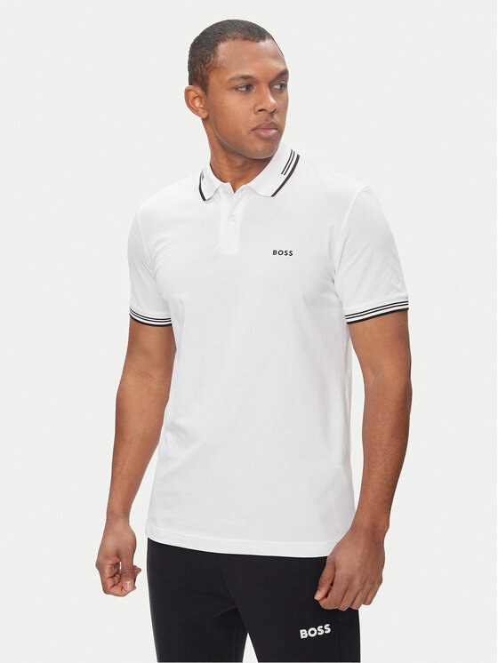 BOSS Boss Поло Paul 50506193 Білий Slim Fit
