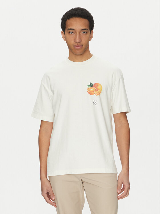 HUGO HUGO Majica Dartiee 50537576 Écru Oversize