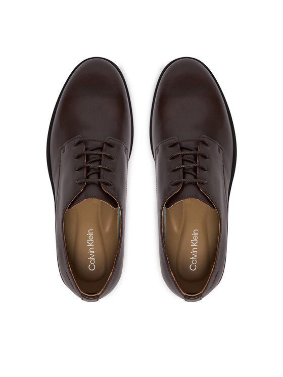 Calvin Klein Cipele Calvin Klein Ess Rubber Derby Lth HM0HM02056 Smeđa
