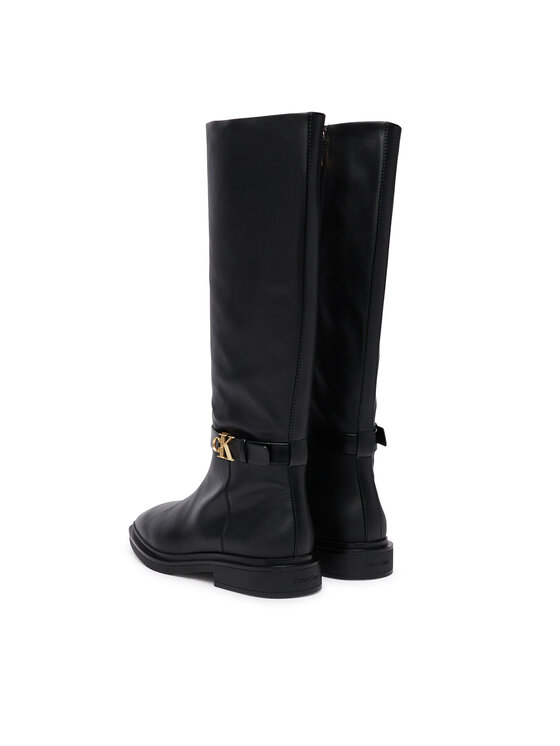 Calvin Klein Stiefel Calvin Klein Square High Boot Lth Mg Hdw HW0HW03187 Schwarz