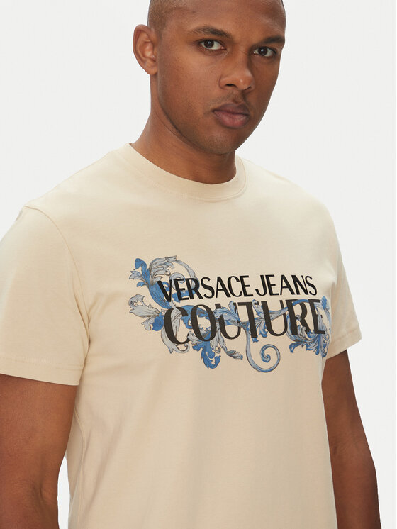 Versace Jeans Couture Versace Jeans Couture Majica 78GAHC05 Bež Regular Fit