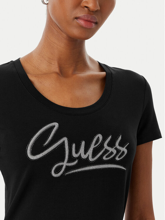 Guess Guess Футболка W6RI24 J1314 Чорний Regular Fit