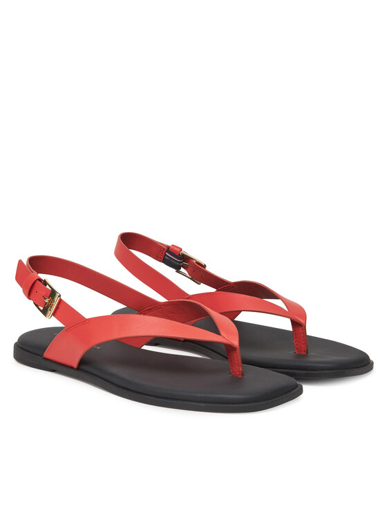 Tommy Hilfiger Sandali Tommy Hilfiger Color Block Thong Flat Sandal FW0FW08883 Oranžna
