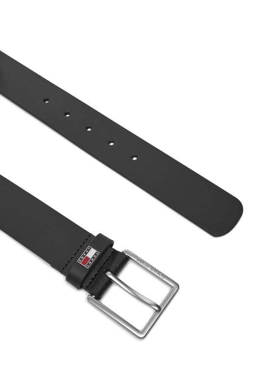 Tommy Jeans Pánsky opasok Tommy Jeans Tjm Flag Leather 4.0 AM0AM13416 Čierna