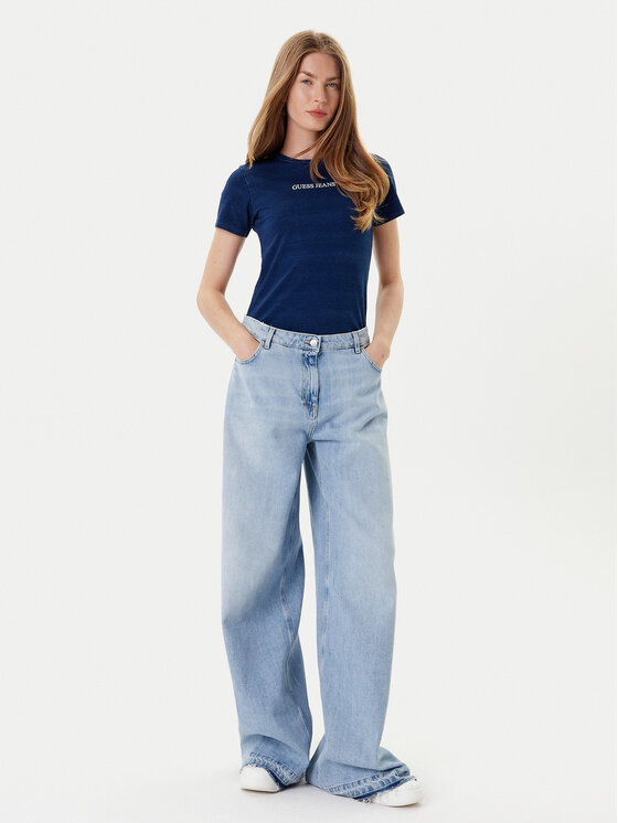 Guess Jeans Guess Jeans Camiseta W5GI41 KCTL1 Azul marino Slim Fit