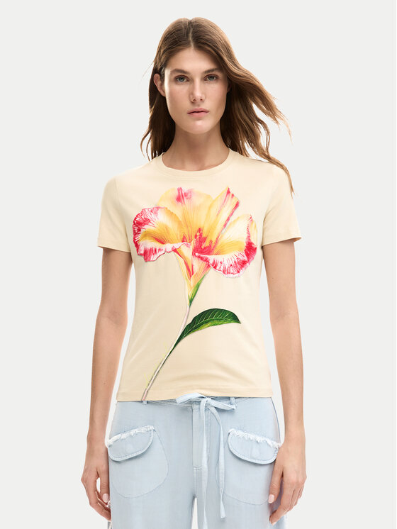 Desigual Desigual Majica Estocolmo 26SWTK03 Bež Regular Fit